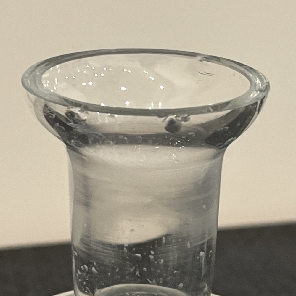 KROSNO HEAVY HAND BLOWN GLASS DECANTER With Bubble On Base 7" Tall, No Stopper - Picture 9 of 9